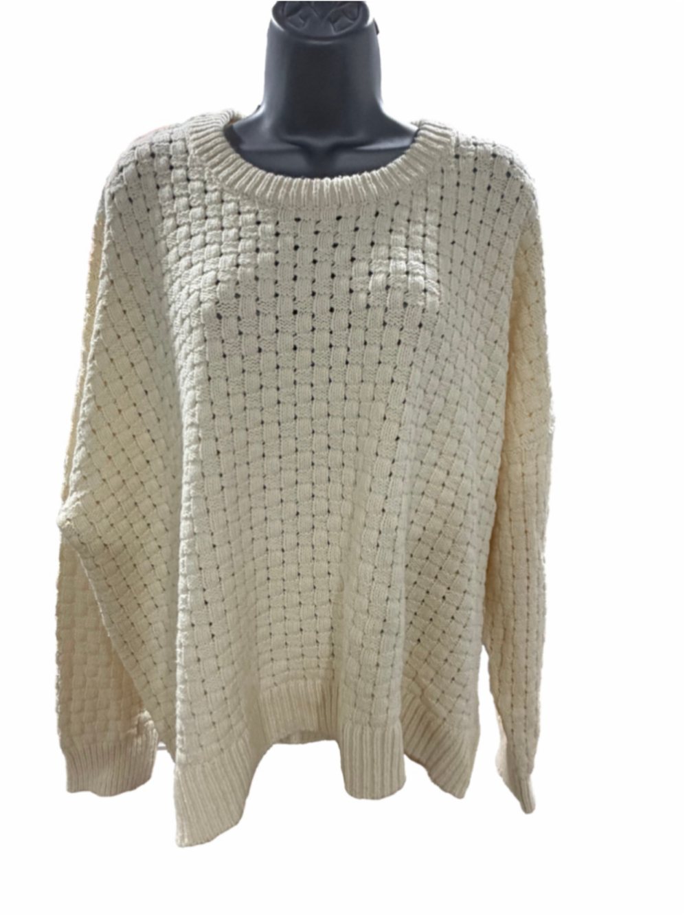 NWT Madewell Basket Weave Bali Pullover for Women Antique Cream 2XL